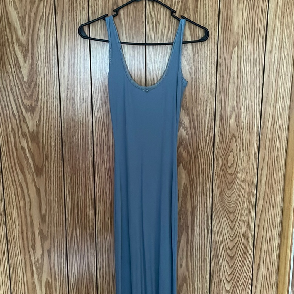 Skims soft lounge scoop neck lace dress